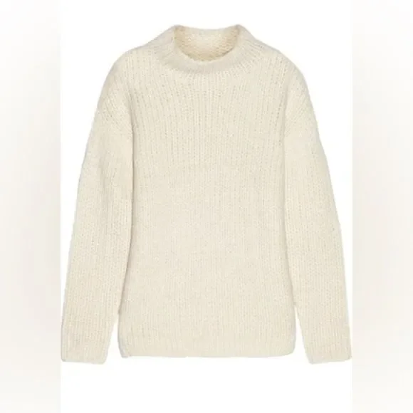 Theory Wool Alpaca Cream Sweater L